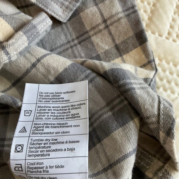 Carhartt Mens SZ M Loose Fit Flannel Heavyweight Gray Brown Plaid Workwear - Picture 7 of 10